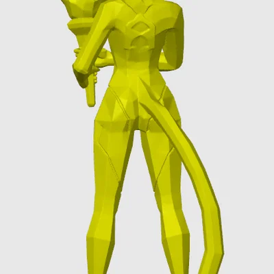 Mô hình cô nàng mèo Low-poly 1