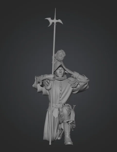 Mô hình 3D Lính gác Thụy Sĩ (Ceremonial Swiss Guard) sắc nét - Image 1