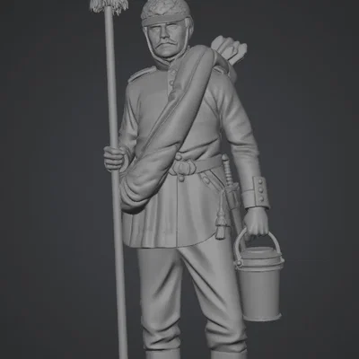 Mô hình in 3D pháo binh Phổ (Prussian Artillerist) 1870-1871