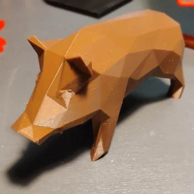 Mô hình heo rừng Low-poly nghệ thuật độc đáo cho in 3D