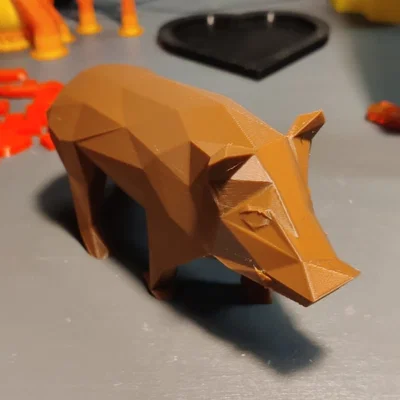 Mô hình heo rừng Low-poly nghệ thuật độc đáo cho in 3D