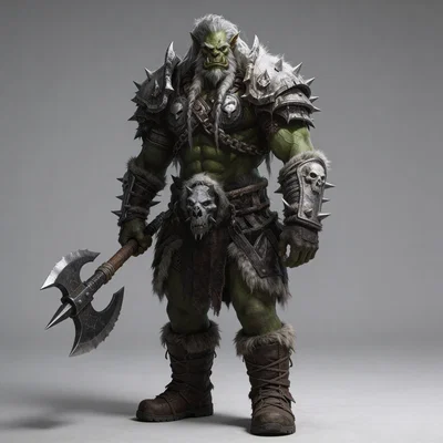 Mô hình chiến binh Ork 3D - Ork Warrior with Axe cực chất