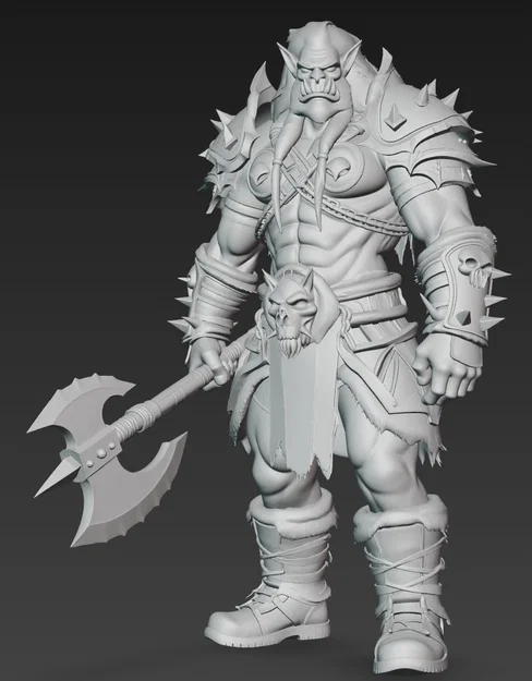 Mô hình chiến binh Ork 3D - Ork Warrior with Axe cực chất - Image 2