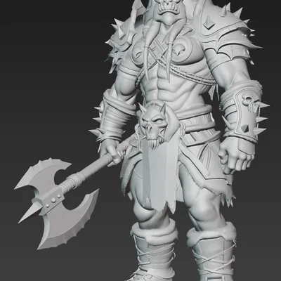 Mô hình chiến binh Ork 3D - Ork Warrior with Axe cực chất