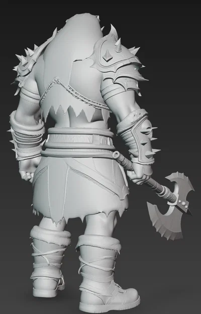 Mô hình chiến binh Ork 3D - Ork Warrior with Axe cực chất - Image 3