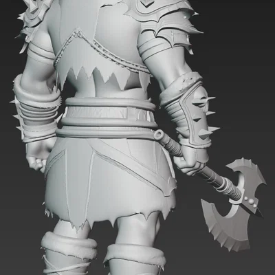 Mô hình chiến binh Ork 3D - Ork Warrior with Axe cực chất