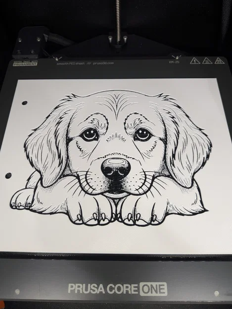 Hướng dẫn in 3D tranh chú cún Golden 2D tuyệt đẹp không cần AMS - Image 1