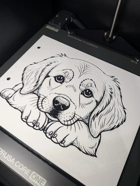 Hướng dẫn in 3D tranh chú cún Golden 2D tuyệt đẹp không cần AMS - Image 2