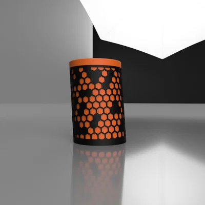 Ống cắm bút tổ ong nghiêng – Mẫu in 3D hai màu