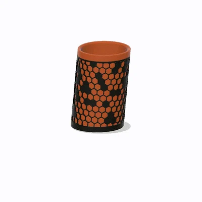 Ống cắm bút tổ ong nghiêng – Mẫu in 3D hai màu