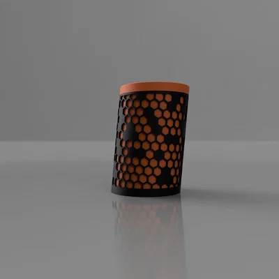 Ống cắm bút tổ ong nghiêng – Mẫu in 3D hai màu