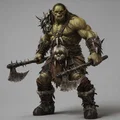 Mô hình chiến binh Ork cầm rìu (Ork Warrior with Axe 7) in 3D - Thumbnail 1