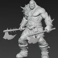 Mô hình chiến binh Ork cầm rìu (Ork Warrior with Axe 7) in 3D - Thumbnail 2