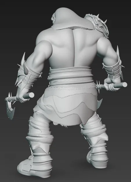 Mô hình chiến binh Ork cầm rìu (Ork Warrior with Axe 7) in 3D - Image 3
