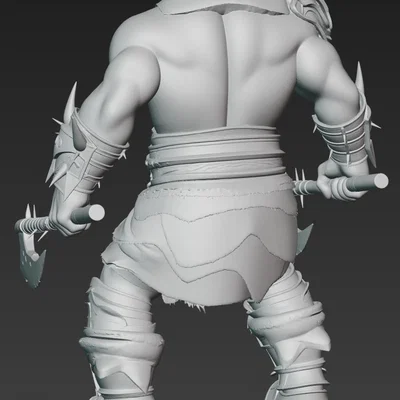Mô hình chiến binh Ork cầm rìu (Ork Warrior with Axe 7) in 3D