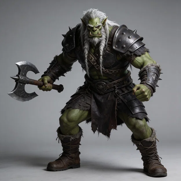 Mô hình chiến binh Ork với rìu chiến cực ngầu cho in 3D - Image 1
