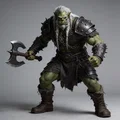 Mô hình chiến binh Ork với rìu chiến cực ngầu cho in 3D - Thumbnail 1