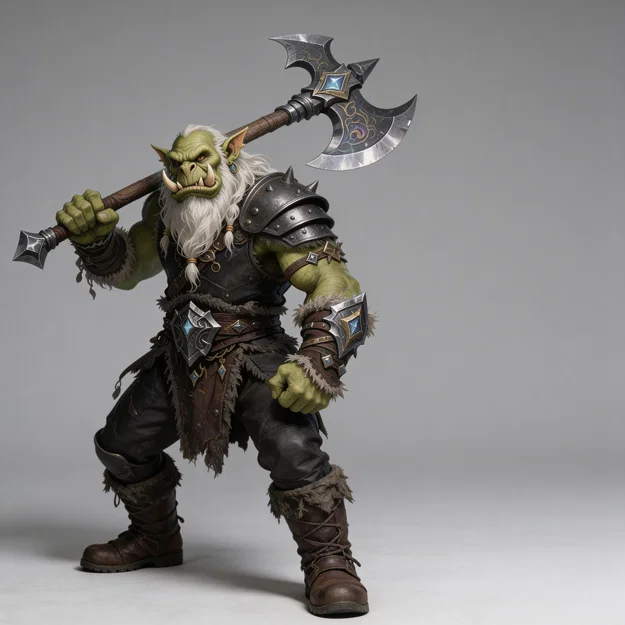 Mô hình Chiến binh Orc cầm Rìu cực chất cho in 3D - Image 1