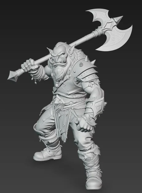 Mô hình Chiến binh Orc cầm Rìu cực chất cho in 3D - Image 2