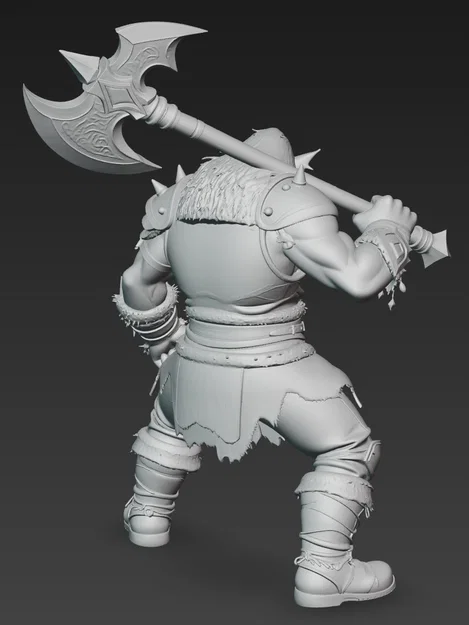 Mô hình Chiến binh Orc cầm Rìu cực chất cho in 3D - Image 3