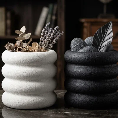 Mẫu in 3D Vase và khay đựng đồ phong cách Bubble Wave sang trọng