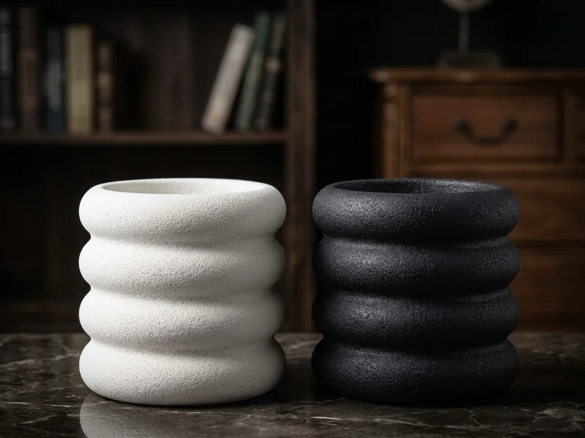 Mẫu in 3D Vase và khay đựng đồ phong cách Bubble Wave sang trọng - Image 2