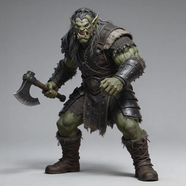 Mô hình chiến binh Ork cầm rìu 3D ấn tượng - Tỉ lệ 1:24 - Image 1