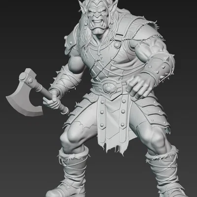 Mô hình chiến binh Ork cầm rìu 3D ấn tượng - Tỉ lệ 1:24