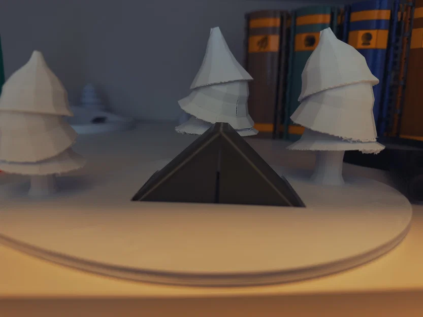 Mô hình 3D lều cắm trại origami cùng cây xanh độc đáo - Image 1