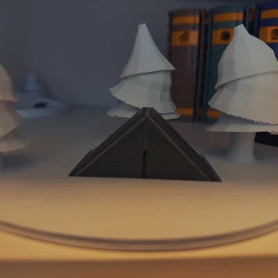 Mô hình 3D lều cắm trại origami cùng cây xanh độc đáo