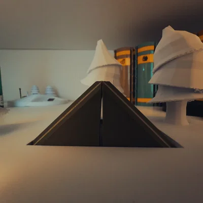 Mô hình 3D lều cắm trại origami cùng cây xanh độc đáo