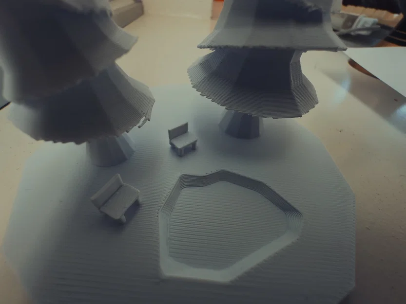 Mô hình tiểu cảnh cây xanh và hồ nước trang trí để bàn - Image 3