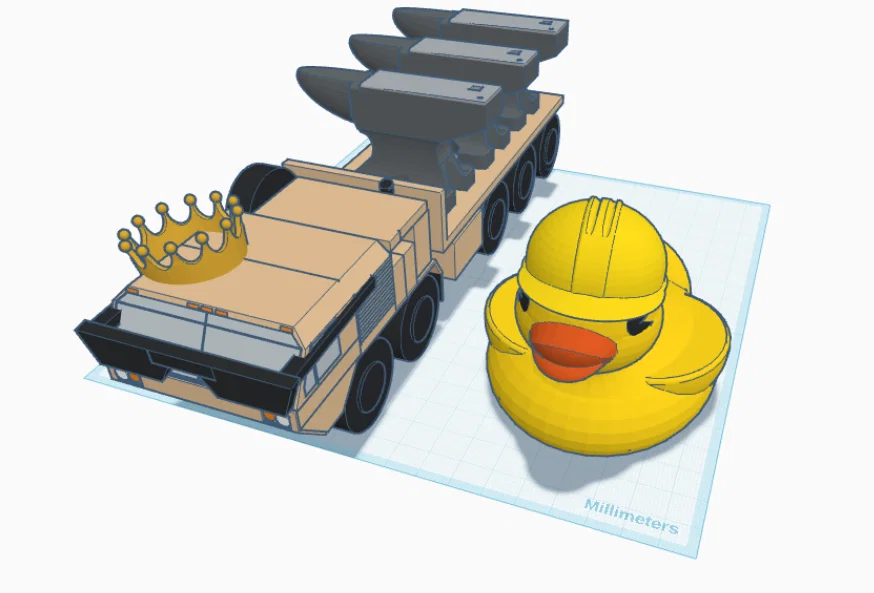 Mô hình xe tải chở hàng và vịt công nhân Herb cực chất - Image 1