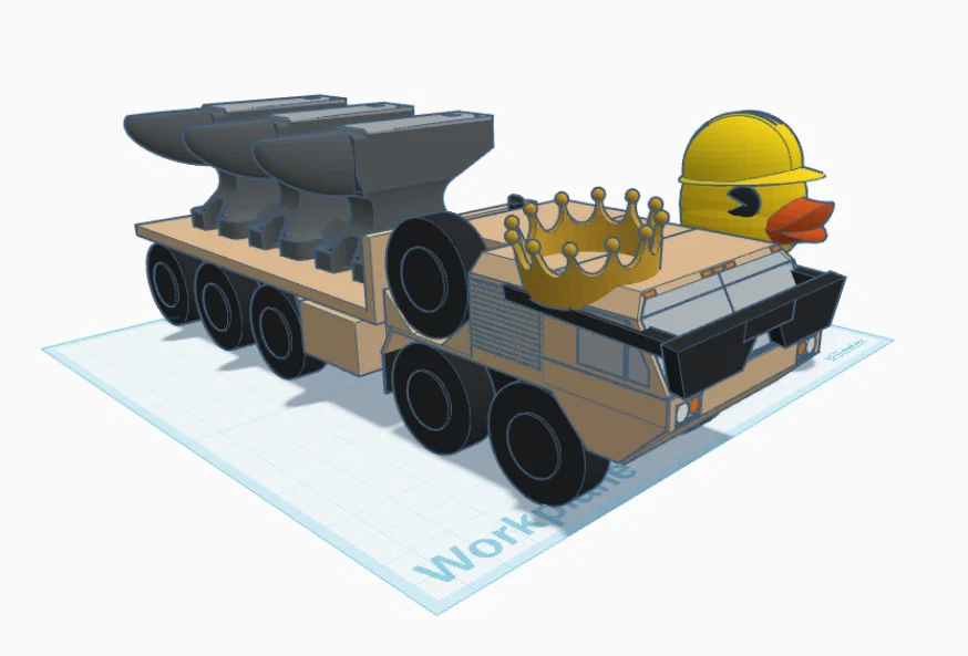 Mô hình xe tải chở hàng và vịt công nhân Herb cực chất - Image 2