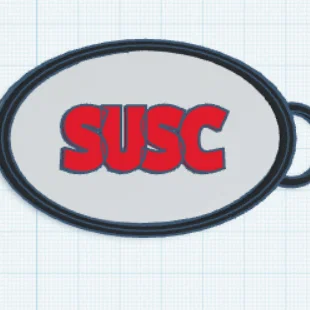 Móc khóa SUSC in 3D độc đáo trang trí túi xách và balo