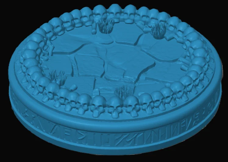 Đế mô hình miniature chủ đề Ring of Skulls cho game RPG và D&D - Image 1