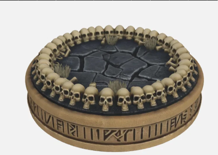 Đế mô hình miniature chủ đề Ring of Skulls cho game RPG và D&D - Image 4