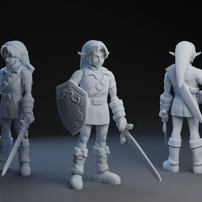 Mô hình 3D nhân vật Link từ The Legend of Zelda để in 3D