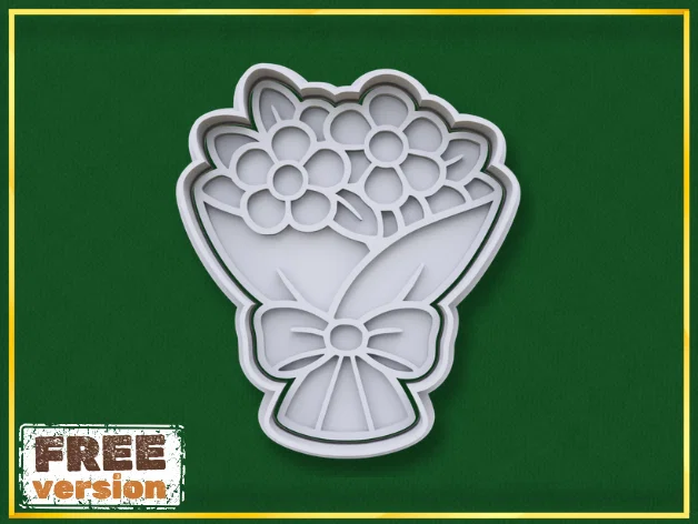 Khuôn Cắt Bánh Quy Hình Hoa STL Cho Ngày Của Mẹ – Bộ Khuôn In 3D - Image 1
