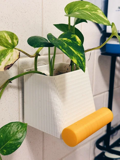 Chậu cây 3D tích hợp giá đỡ điện thoại cho phòng tắm - Image 1