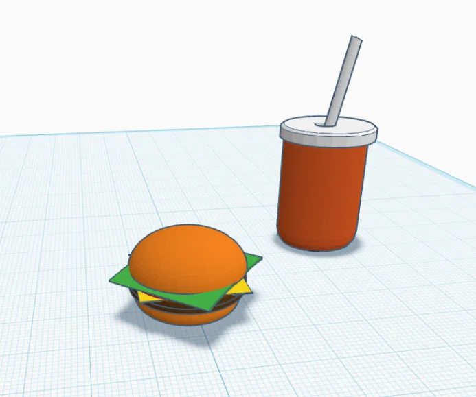 Mô hình 3D Burger và ly nước giải khát trang trí - Image 2
