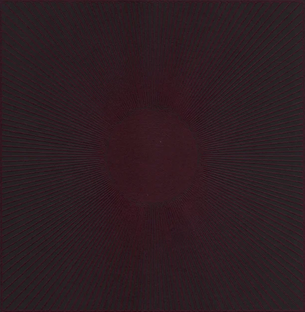 Nghệ thuật tranh vẽ hình học Dark Blue Sun từ máy Plotter - Image 3