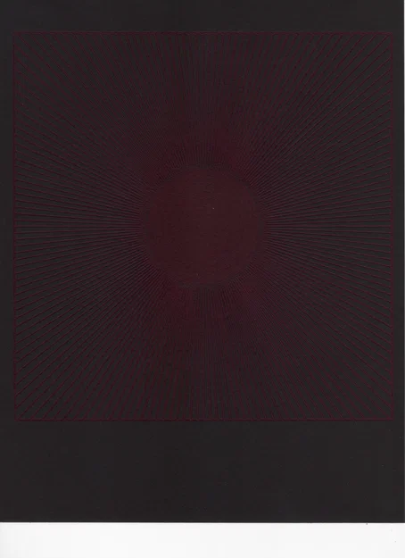 Nghệ thuật tranh vẽ hình học Dark Blue Sun từ máy Plotter - Image 5