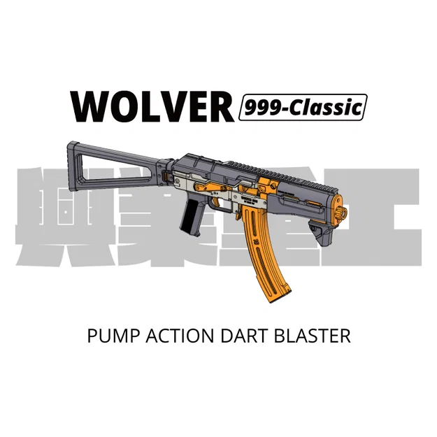 Wolver 999-Classic (Pump Action Dart Blaster) - Chỉ bán file STL - Image 1