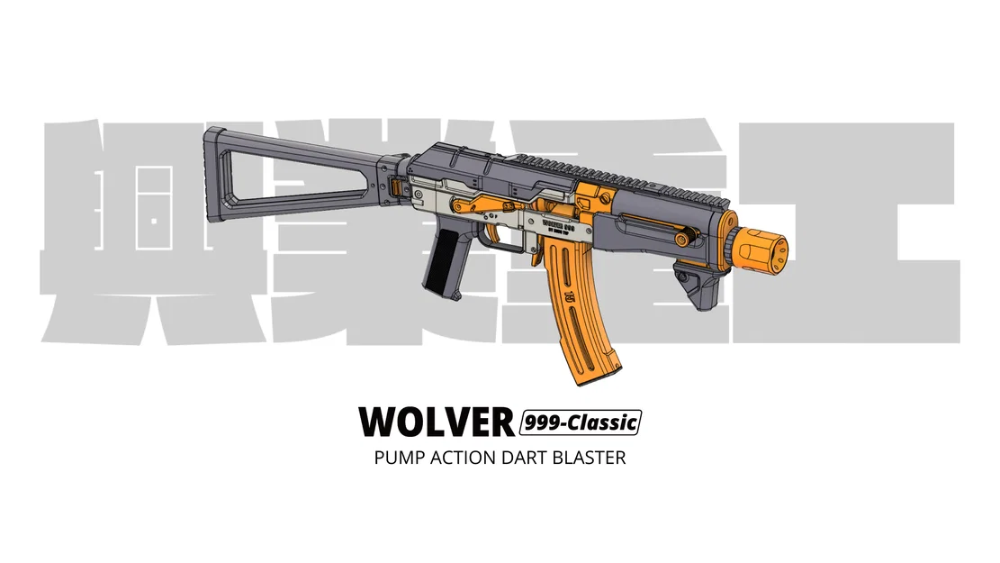 Wolver 999-Classic (Pump Action Dart Blaster) - Chỉ bán file STL - Image 2