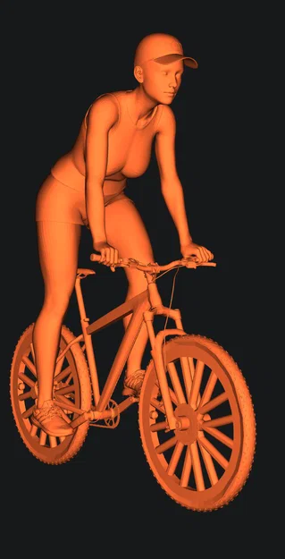 Mô hình 3D cô gái trẻ đạp xe thể thao ấn tượng - Image 1