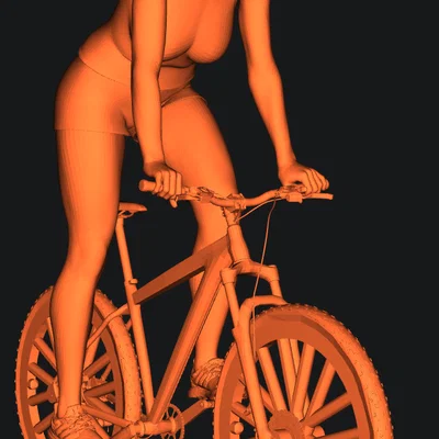 Mô hình 3D cô gái trẻ đạp xe thể thao ấn tượng