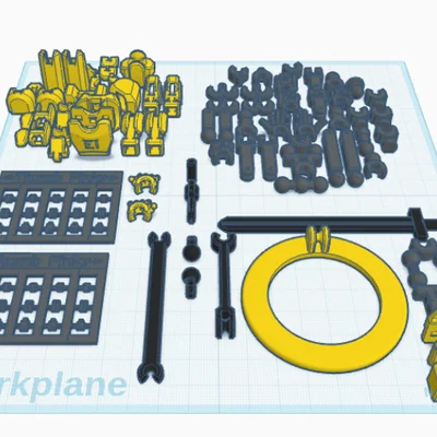 Titan 13 với bàn tay linh hoạt, giá đỡ và phụ kiện súng lục 3D