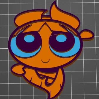 Mô hình 3D nhân vật Burbuja (Bubbles) từ The Powerpuff Girls