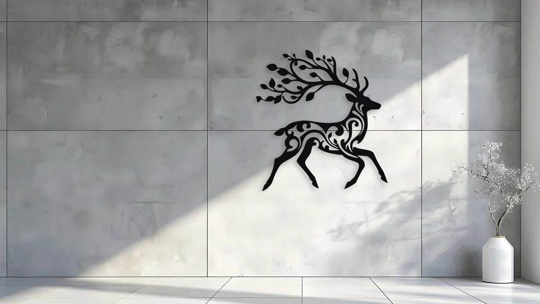 Tranh Treo Tường Hình Chú Nai - Sẵn Sàng Cho In 3D & Cắt Laser - Image 1